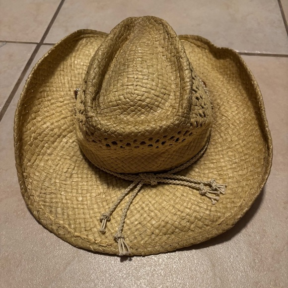 The Desperado Collection by Leon Leather Co. Beaded Cowboy Cowgirl Straw Hat - Picture 6 of 9